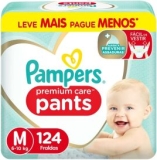 [Prime] 2 unds Pampers Fralda Pants Premium Care M 124 Unidades